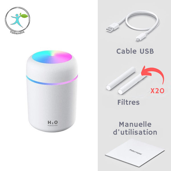 20 recharges Offerts | HarmoniColor™ | Humidificateur arc en ciel | Bien - être - viebienetre